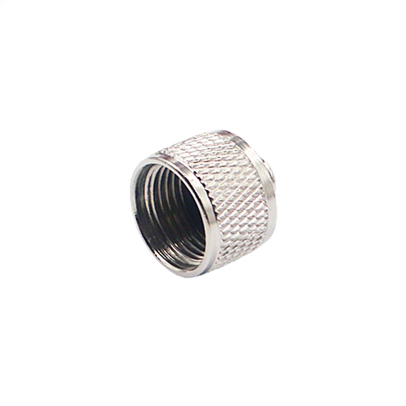 M12 female metal waterproof cap,brass with nickel plated screw